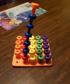 Skoolzy Montessori Sensory Pegboard 33 Piece Set - Develop Sensory Play Occupational Therapy STEM Learning Educational Toys for Kids 2+ - Includes Foam Board, Lacing String, Dice, Storage Bag, eBook Peg Set with Foam Board 33 71US8BV02L