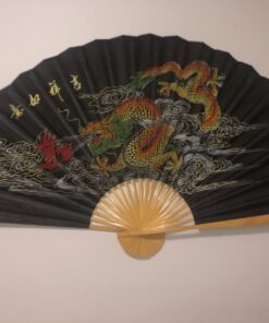 Asian Home Classic 35"" Oriental Feng Shui Wall Fan-Black Dragon 9 71USPSujHhL