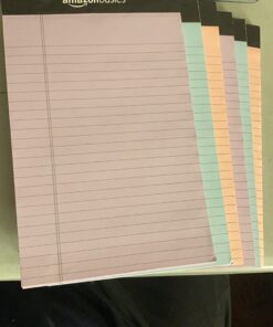 Amazon Basics Narrow Ruled 5 x 8-Inch Lined Writing Note Pads, 6 Count (50 Sheet Pads), Multicolor 5-Inch by 8-Inch 31 71USe2kcZoL