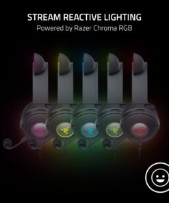 Razer Kraken Kitty V2 Pro Wired RGB Headset: Interchangeable Ears (Kitty, Bear, Bunny) - Stream Reactive Lighting - Detachable HyperClear Cardioid Mic - 50mm Drivers - 7.1 Surround Sound - Black Classic Black 8 71USh8SKngL