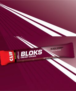 CLIF BLOKS - Black Cherry Flavor with Caffeine - Energy Chews - Non-GMO - Plant Based - Fast Fuel for Cycling and Running - Quick Carbohydrates and Electrolytes - 2.12 oz. (18 Count) 27 71USulBaYxL