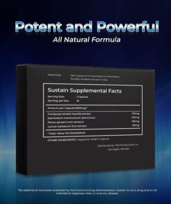 Sustain Male Supplement - All Natural Stamina Support - Revitalize Strength - Improve Energy Level - Optimize Vitality - Formulated for Men and Women with Active Lifestyle (4 Packs, 40 Capsules) 10 Count (Pack of 4) 8 71UTOGphVmL