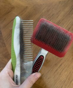 Dog Comb for Removes Tangles and Knots - Cat Comb for Removing Matted Fur - Grooming Tool with Stainless Steel Teeth and Non-Slip Grip Handle - Best Pet Hair Comb for Home Grooming Kit - Ebook Guide 39 71UTSCErJEL