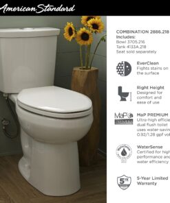 American Standard 2886218.020 H2Option Two-Piece Toilet, Elongated Front, Chair Height, Dual Flush, White, 0.92 - 1.28 gpf Tank + Bowl 21 71UTv BsXSL