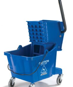 Carlisle FoodService Products Mop Bucket with Side-Press Wringer for Floor Cleaning, Restaurants, Offices, And Janitorial Use, Polyproylene, 26 Quarts, Blue 20 71UUGsp2 wL