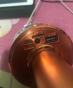 Ankuka Karaoke Microphone for Kids, Bluetooth Karaoke Microphone with LED Lights,Portable 4 in 1 Wireless Microphone Toys Christmas Birthday Gift Home Party Kids Toys for Girls Boys Adults(Rose Gold) Rose Gold 42 71UV9fmtlL