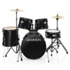 Gammon Percussion Full Size Complete Adult 5 Piece Drum Set with Cymbals Stands Stool and Sticks, Black 33 71UVyhKI06L