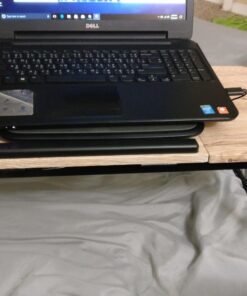 Black Folding Laptop Lap Desk - Wooden Work Table and Stand for Couch, Bed and Sofa Computer Use - Folding Legs, Adjustable Tilt - Use as Reading and Breakfast Tray - by Designstyles Black 32 71UX9gmRQrL