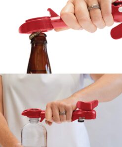 Kuhn Rikon Auto Safety Master Opener for Cans, Bottles and Jars, 9 x 2.75 inches, Red 30 71UXA5wTFPL