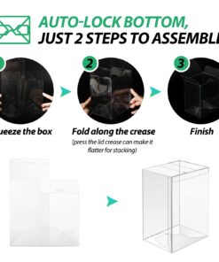 CREGEAR 50 Pack Protectors Case Apply for Funko- 4 Inch-Pop Vinyl Figures, 0.38mm Crystal Clear Protector, Plastic Protector Cases, Heavy Duty Display Box with Locking Tab 11 71UXAJZ rcL 1