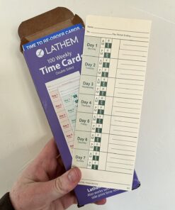 Lathem Weekly Time Cards, Double-Sided, for Lathem Model 2121/Side-Print Time Clocks, 100 Pack (M2-100) 8 71Ua6KgO9WL