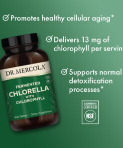 Dr. Mercola Fermented Chlorella with Chlorophyll, 90 Servings (450 Tablets), Dietary Supplement, Supports Immune and Organ Health, Non GMO, NSF Certified 13 71UaILv750L