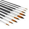 9pcs Round Pointed Tip Pony Hair Artists Filbert Paintbrushes, Marrywindix Watercolor Paint Brush Set Acrylic Oil Painting Brush Black 35 71UaNM5I5yL