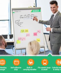 CREGEAR Large Chart Paper for Teachers, Sticky Flip Chart Paper 25 x 30 Inches,30 Sheets/Pad, Easel Paper Pad for White Board with 10 Colorful Markers 6 Sticky Note Pads 7 Pack (25 x 30 Inches 7PACK) 17 71UbEoRr1hL 1