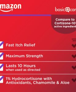Alternative view of Amazon Basic Care Maximum Strength Anti-Itch Cream, Hydrocortisone 1 Percent Intensive Healing Formula, Itch Relief For Bug Bites, Eczema, Psoriasis, Poison Ivy, Oak and Sumac, 1 Ounce 1 Oz Cream