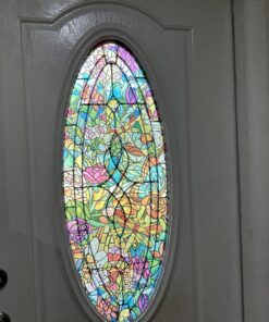 d-c-fix Window Privacy Film Tulia Stained Glass Self-Adhesive Two Way Day and Night Decorative Vinyl Covering for Home Door Bathroom Decal Sticker 17.7" x 78.7" 40 71UbmGgsk0L