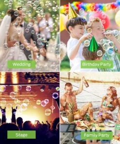 Theefun Bubble Machine: Wired and Wireless Remote Control Bubble Blower Machine with Over 800+ Bubbles/M, Plug-in Kids Bubble Machine for Parties Wedding Birthday-Indoor & Outdoor Use with AC Adapter 20 71UbyVyz4YS