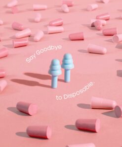 ANBOW Soft Ear Plugs for Sleeping Noise Cancelling. Ear Plugs for Swimming, Concerts, Travel, Work, Snoring & Concentration. Reusable Silicone Earplugs with Adjustable Size. 3 Pairs + Travel Pouch Light Blue 25 71UcSQOGxL