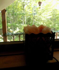 CRYSTAL DECOR Himalayan Pink Salt Lamp Basket & Dimmer Cord Bulb Star 32 71UctumefjL