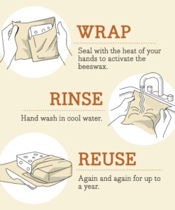 Bee's Wrap Reusable Beeswax Food Wraps Made in the USA, Eco Friendly Beeswax Food Wrap, Sustainable Food Storage Containers, Organic Cotton Food Wraps, Assorted 3 Pack (S, M, L), Bees + Bears Pattern 12 71Ud8UvcqQL 2