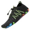 Mishansha Mens Womens Water Shoes Quick Dry Barefoot Aqua Shoes Swim Diving Surf Water Sports for Pool Beach Walking Yoga 5.5 Women/4 Men Eerie Black 9 71UeBRdWn3L 1