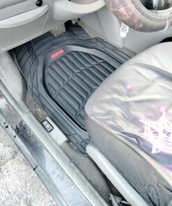 Motor Trend FlexTough Floor Mats for Cars, Black Deep Dish All-Weather Mats, Waterproof Trim-To Fit Automotive Floor Mats for Cars Trucks SUV, Universal Floor Liner Car Accessories Full Set 39 71UeS5zOe1L