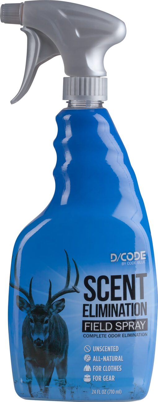 Code Blue D/Code Unscented Field Spray, Scent Elimination, Choose Size 24 oz