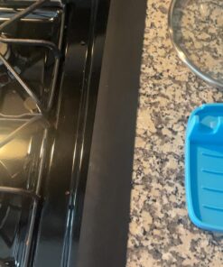 Silicone Stove Counter Gap Cover 21" by Kindga, Easy Clean Gap Filler Sealing Spills Between Kitchen Counter, Appliances,Stovetop, Oven, Washing Machine, Washer, Dryer Set of 2 (Black) 21" Black 32 71UfL2UhknL