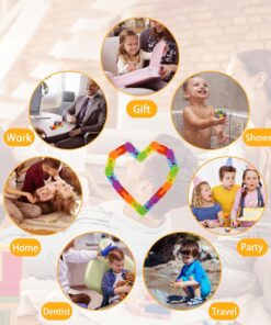 Ganowo Rainbow Fidget Toys Wacky Tracks Snap Click for Kids Students School Finger Sensory Snake Cube Toys Christmas Fidgets Class Gifts for Adults Children Stress Relief ADD ADHD Autism 9 71UgOx9tmRL