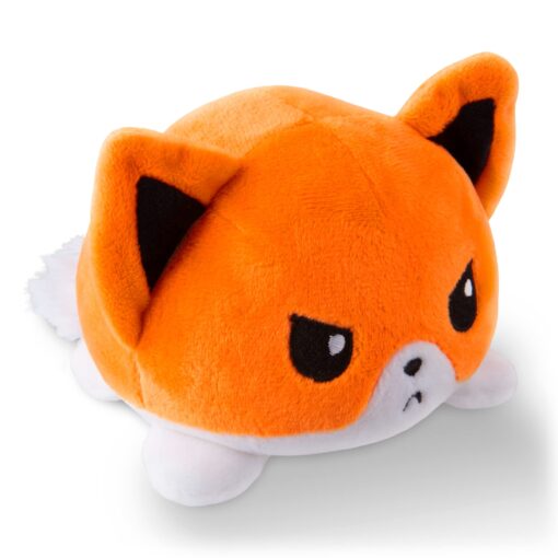 TeeTurtle - The Original Reversible Fox Plushie - Orange - Cute Sensory Fidget Stuffed Animals That Show Your Mood White + Orange