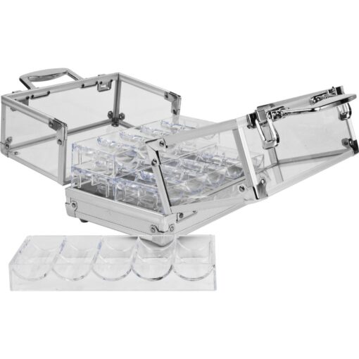 Trademark Poker 600 Pc Clear Acrylic Case with 6 100 Pc Chip Trays