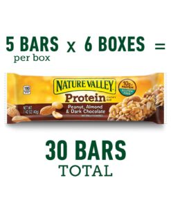 Nature Valley Chewy Granola Bar, Protein, Peanut, Almond and Dark Chocolate, Gluten Free, 1.42 oz, 5 ct (Pack of 6) 5 Count (Pack of 6) 11 71UigIEz0IL