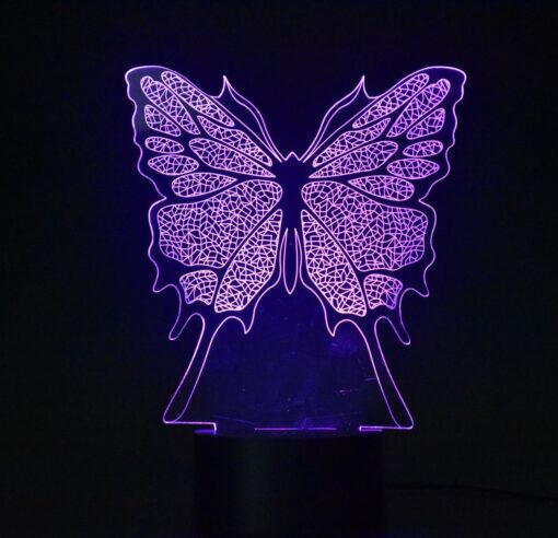 WEIYIKANG 3D Night Lamp Optical Illusion Night Light,Touch LED Table Desk Lamp 7 Color Changing USB Charger Powered Touch Switch Desk Night Light Friends Gift (Butterfly) Butterfly