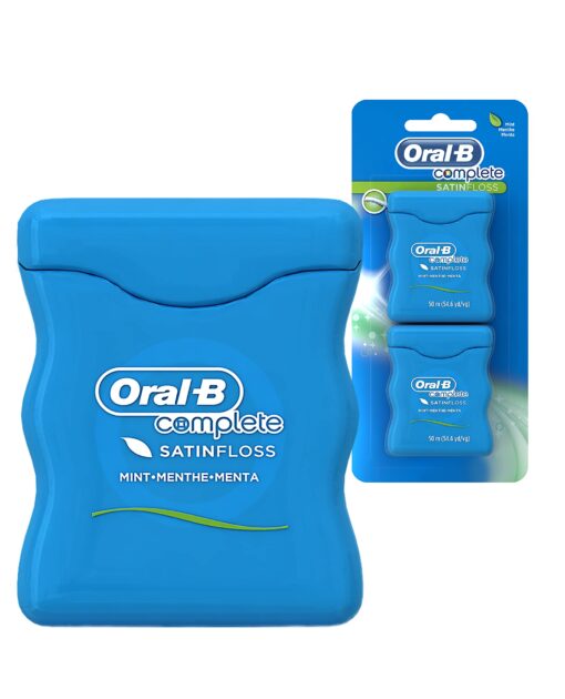 Oral-B Complete SatinFloss Dental Floss, Mint, 50 M (54.6 yd), Pack of 2