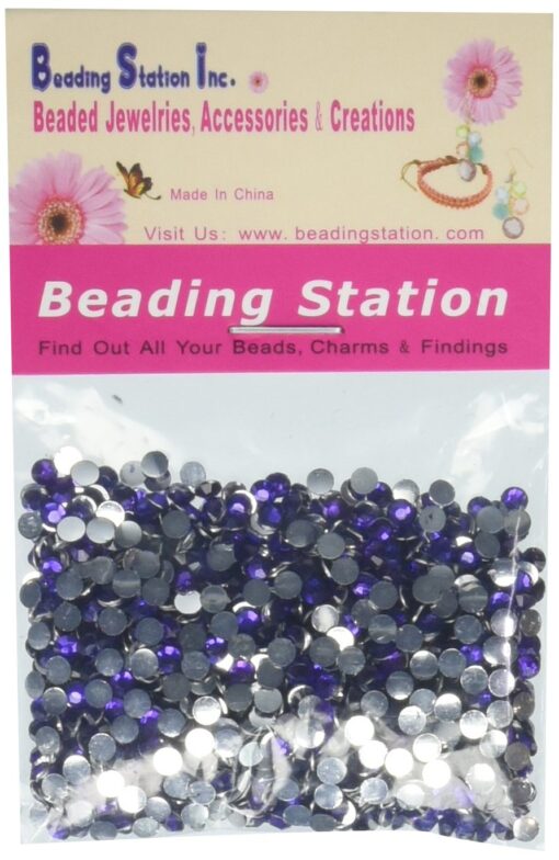 1440pcs Flat Back Rhinestones Round Brilliant 14 Cut 3mm - 10ss Lavender Purple