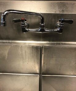 Kitchen Faucet Wall Mount Commercial Sink Faucet Kitchen Utility Laundry 8 Inch Swivel Spout 2 Dual Handle Restaurant Chrome Mixer Tap 30 71UjuZADGVL