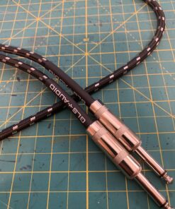 GLS Audio Instrument Cable - 1/4 Inch TS to 1/4 Inch Instrument Cable for Bass/Electric Guitar- Black/Grey Braided Tweed, 6ft 6 Ft. Right-Angle Black Tweed 19 71UkW4bwXbL