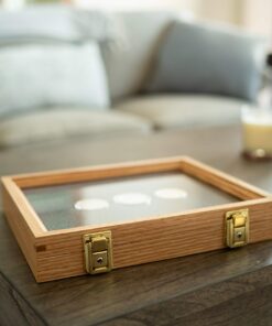 Two Timbers Extra Large Display Case with Cherry Finish Handmade Wood Box with Glass Top, Arrowheads, Knives, Rocks, Pins, Collectibles, Collections, Medals, Military Coins 4h, Memory Box Keepsakes 23 71UkY2Ese L