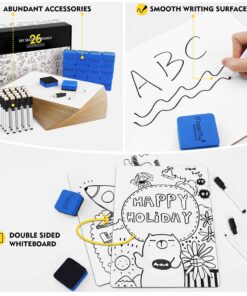 Magicfly Small White Boards, Dry Erase Board Pack of 26, Mini Whiteboards 9x12 Inches Double-Sided White Boards for Students Classroom Teachers School Supplies Office with 32 Pens and 26 Erasers 26 packs 17 71UkeJNznwS