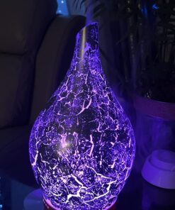 Porseme 280ml Essential Oil Diffuser, 3D Glass Aromatherapy Diffusor, Ultrasonic Cool Mist BPA Free Aroma Humidifier with Timer and Color Changing Function, Waterless Shut-Off for Home Office Room G3-280ml Silver Plated Aladdin Vase 23 71UlBfHxL0L