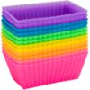 Pantry Elements Rectangular Silicone Cupcake Liners for Baking 12-Pack Reusable Non-Stick BPA Free Muffin Liners Baking Cups Molds for Baking, Bento Box Accessories, Moldes de Silicona Para Reposteria Rectangular 12-Pack Vibrant Rainbow Collection 30 71UlMC4bt4L 1