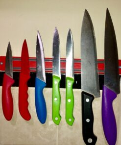 SiliSlick 12”/30.5cm Magnetic Knife Bar - Organize Kitchen Knives, Tool Holder, Utensil Organizer, Storage Rack 1 Red 20 71UlsiyRiXL