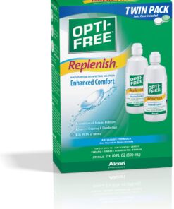 Opti-Free Replenish Multi-Purpose Disinfecting Solution with Lens Case, Twin Pack, 10-Fluid Ounces Each - 2 Count(Pack of 1) 10 Fl Oz - 2 Count(Pack of 1) 22 71Ulu7MCvdL
