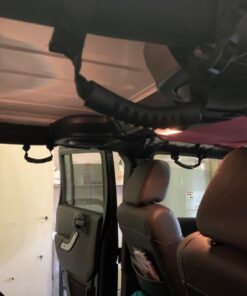 4 x Roll Bar Grab Handles Grip Handle for Jeep Wrangler YJ TJ JK JKU JL JLU Sports Sahara Freedom Rubicon X & Unlimited 1955-2024 (Black) Black 35 71UmlKqWlaL 1