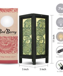 Alternative view of Thai Vintage Handmade Asian Oriental Handcraft Night Owl Bird Bedside Table Lights or Floor Wood Paper Lamp Home Decor Bedroom Decoration Modern Design from Thailand