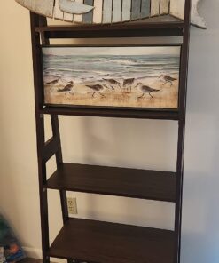 Amazon Basics Modern 5-Tier Ladder Bookshelf Organizer, Solid Rubberwood Frame, Espresso Finish, 14 D x 24.8 W x 70.1 H in 44 71UnuWvAXJL