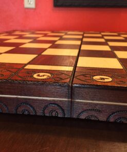 Wegiel Handmade European Ambassador Chess Set - Wooden 21 Inch Beech & Birch Board with Felt Base - Carved Hornbeam & Sycamore Wood Chess Pieces Ambassador - Brown 110 71UoNmo10ZL