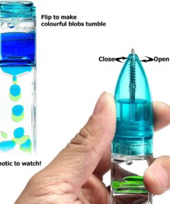 YUE ACTION Liquid Motion Timer Pen 2 Pack/Multi Colored Fidget Pen for Office Desk Toys, Novelty Gifts/ Toys (Blue+Purple Set) Blue+Purple Set 10 71UoyxB4KhL
