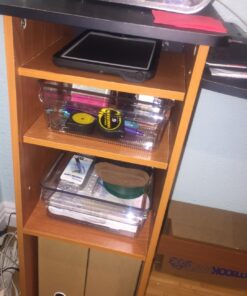 Furinno Econ Multipurpose Computer Writing Desk, Light Cherry/Black With Storage 35 71UpG73e88L