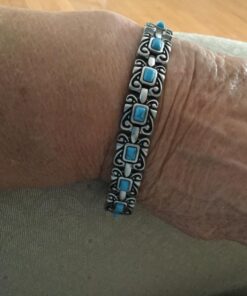 Wollet Jewelry Antique Style Blue Turquoise Magnetic Bracelets for Women 25 71UpJqcHEQL